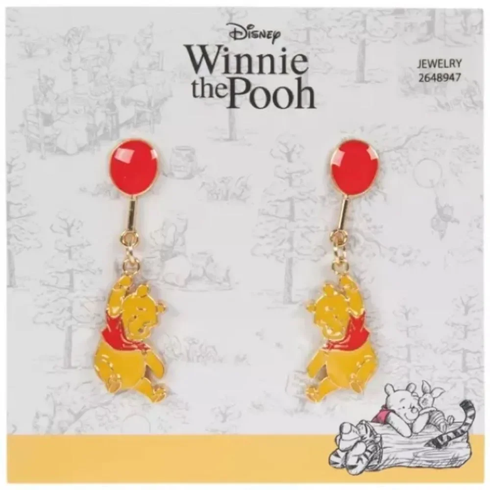New Winnie The Pooh Red Balloon Earrings